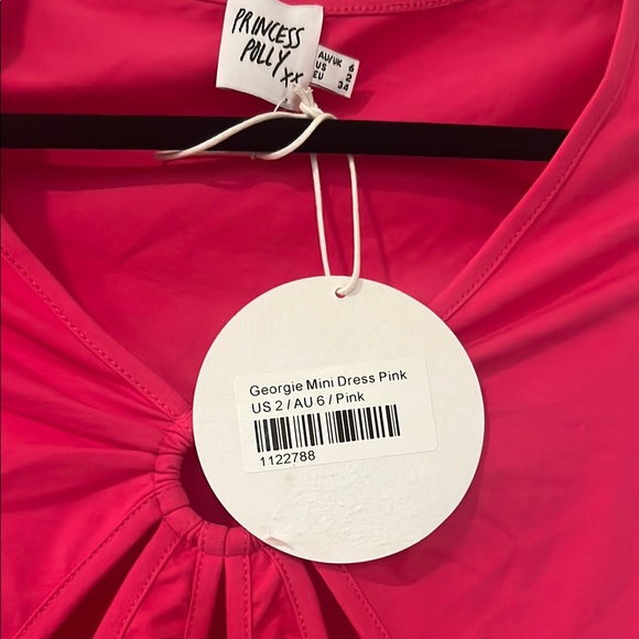 NWT-Princess Polly Georgie Pink Long Sleeve Mini Dress - Picture 2 of 5